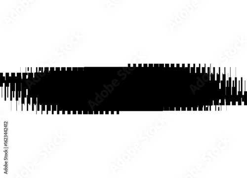 Black vector stripe for text on a white background. Vector spot. Technological design element. Striped vector background for the basis of covers, advertising, video, packaging. reels. Strobe. flicker.