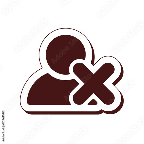 User account deletion or removal icon silhouette