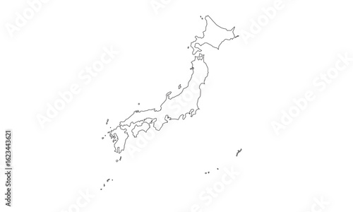 japan map,stroke,outline map japan
