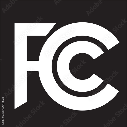 Fc,Sign of recycling or Industrial certificate standard safety logo 