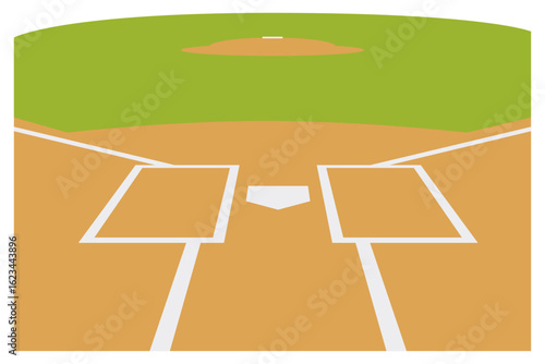 バッターボックスのイラスト素材（ベクター）｜野球・スポーツ
