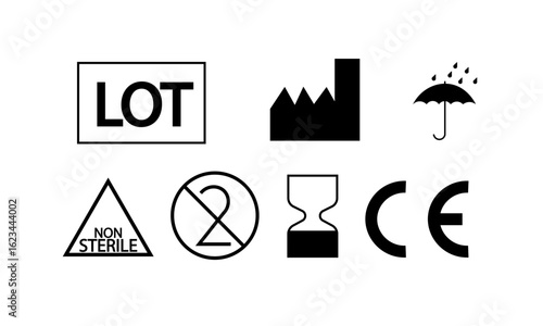 Packaging symbols set stock vector