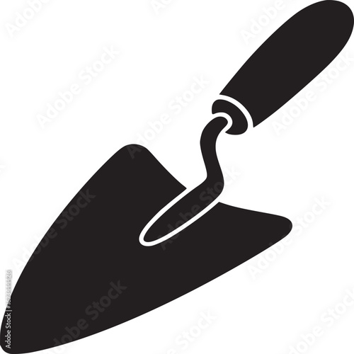 Trowel Icon, Black Silhouette