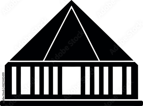 Ventilation circle vent outlined in decorative architectural silhouette style