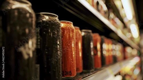 Wallpaper Mural Energy drinks in a row in a shop. Soda cans, soft drinks aisle shopping o n the shelf in the supermarket Torontodigital.ca