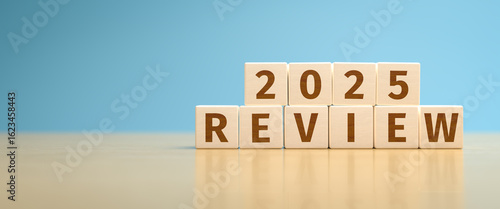 Wooden toy cubes forming the text 