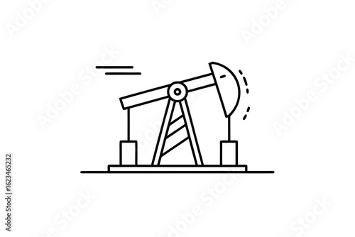 oil extraction pumpjack in field energy industry machinery icon  