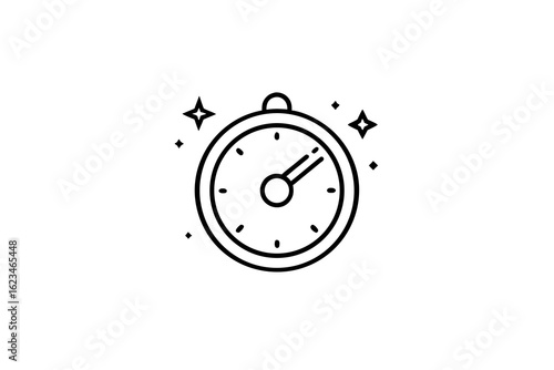 clock with three dots around small tiny icon time concept