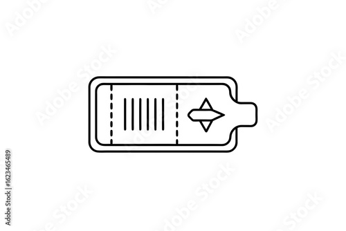boarding pass with barcode and details small tiny icon travel