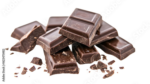 Three pieces of chocolate stacked on top of each other