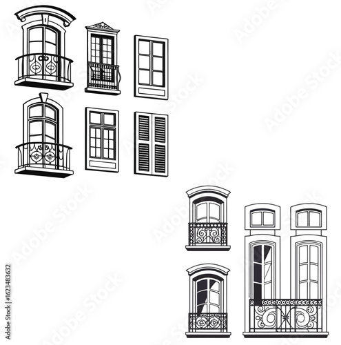 Window line art icon design 