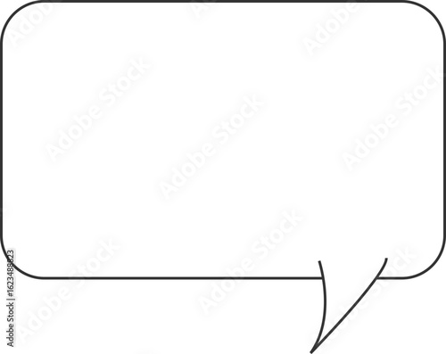 심플 라인 말풍선 투명배경