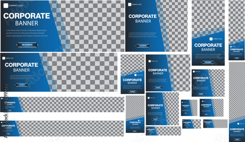 18 banner Abstract banner design web template Set, Horizontal  header web banner. Modern Gradient Blue cover header background for website design, Social Media Cover ads banner,flyer, invitation card