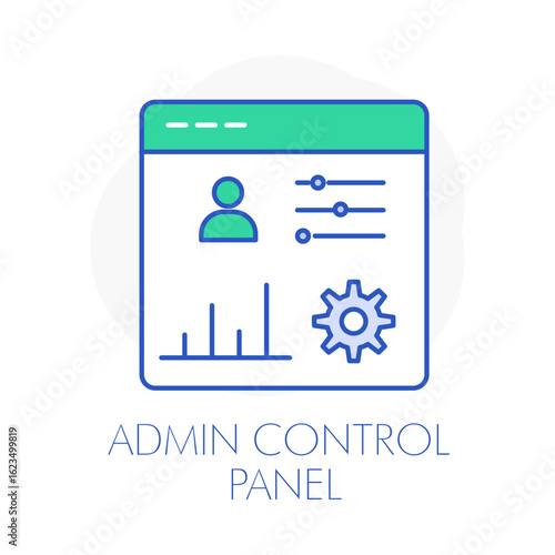 Admin Control Panel, Dashboard, Website Admin, Settings, CMS Icon