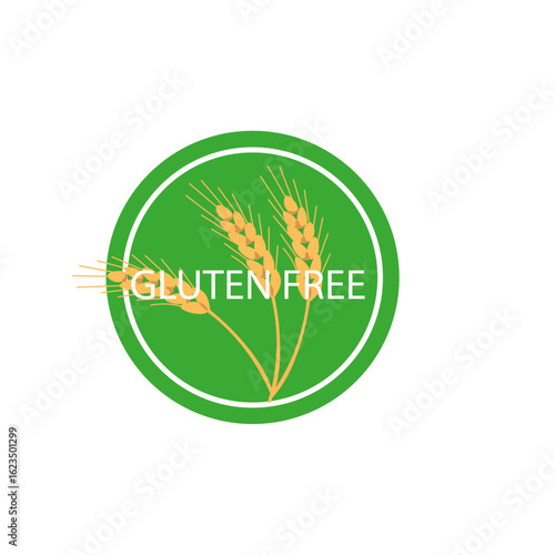 Gluten Free Food Wheat Icon Grain Stock Vector