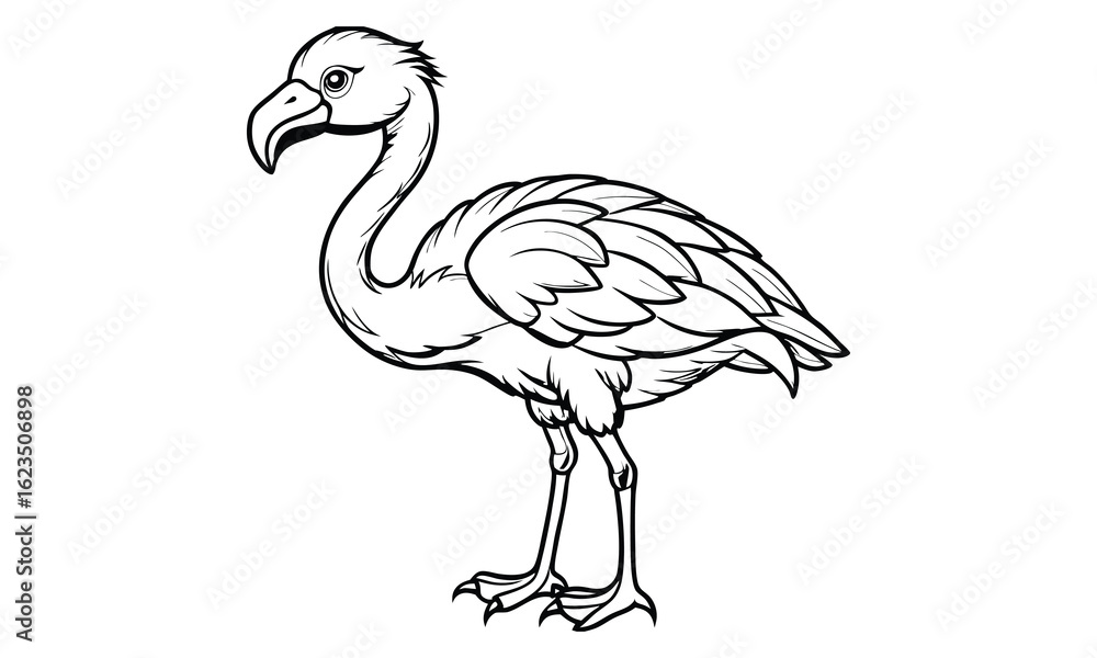 Obraz premium Flamingo t shirt design silhouette and vector line art Tropical Flamingo Graphic for Casual and Eco-Friendly Wear