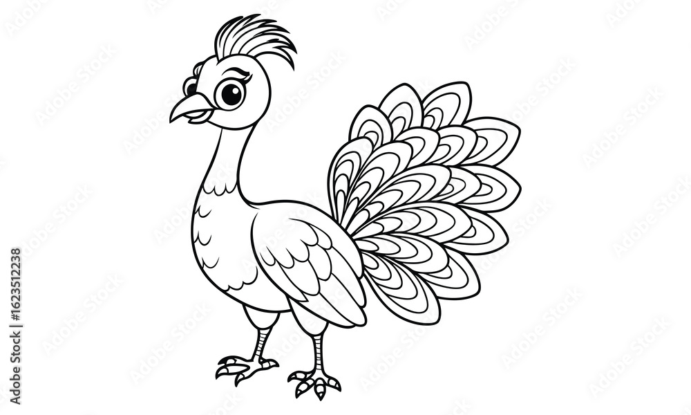 Fototapeta premium Peacock t shirt design silhouette and vector line art Colorful Peacock Graphic for Elegant and Casual Wear 