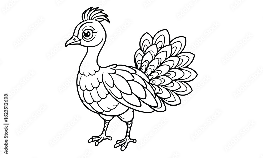 Obraz premium Peacock t shirt design silhouette and vector line art Colorful Peacock Graphic for Elegant and Casual Wear 