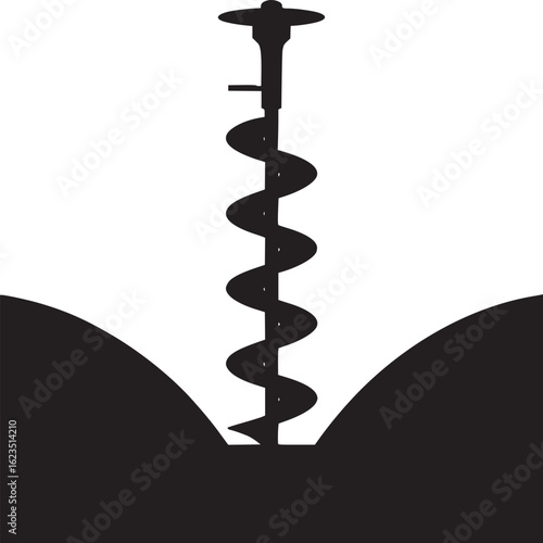 Ice Auger Silhouette