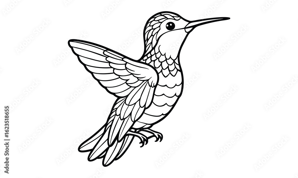 Obraz premium Hummingbird t shirt design silhouette and vector line art Vibrant Hummingbird Graphic for Casual and Eco-Friendly Wear