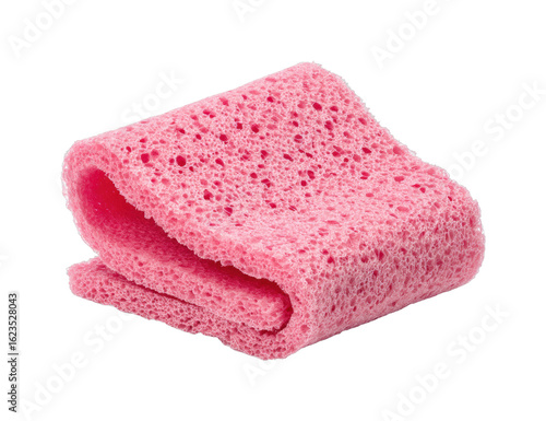 Cleaning action with pink sponge kitchen environment home cleaning concept
