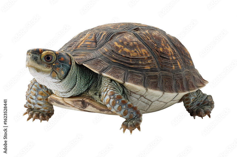 Naklejka premium Turtle crawling on land nature habitat wildlife view