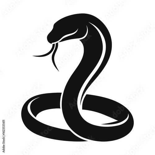Stylized serpent silhouette icon on white background
