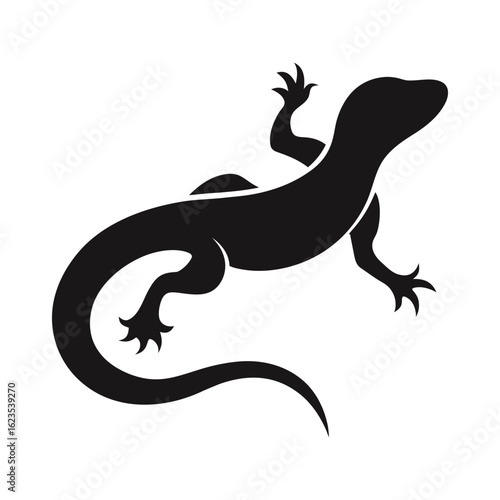 Simple lizard silhouette icon on white background