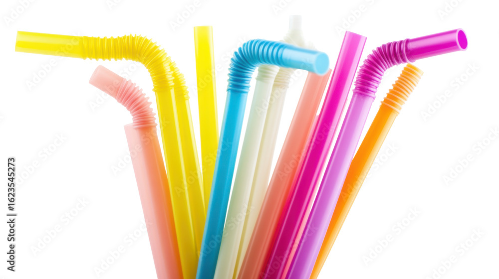 colorful straws isolated on white background colorful straws isolated on white background