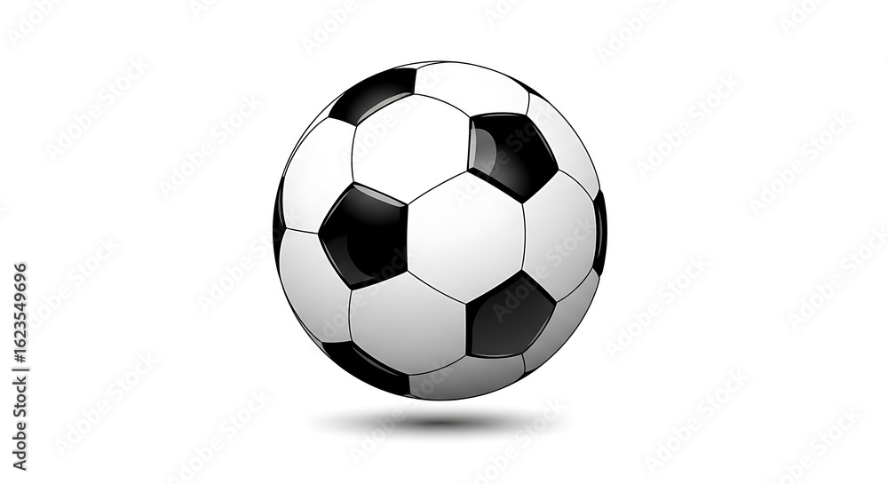 Fototapeta premium A classic black and white soccer ball isolated on a white background