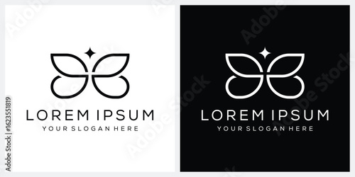 initial letter BB butterfly logo design vector template