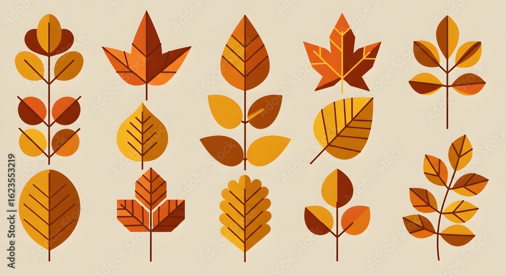 Obraz premium Different leaf graphic