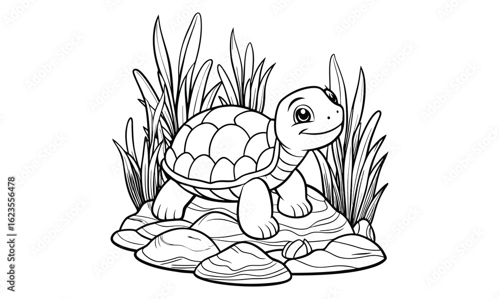 Fototapeta premium Turtle t shirt design silhouette and vector line art Wildlife Turtle Graphic for Relaxed and Trendy Wear