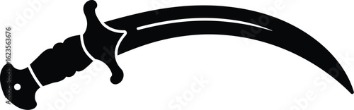 Black karambit knife silhouette combat weapon icon