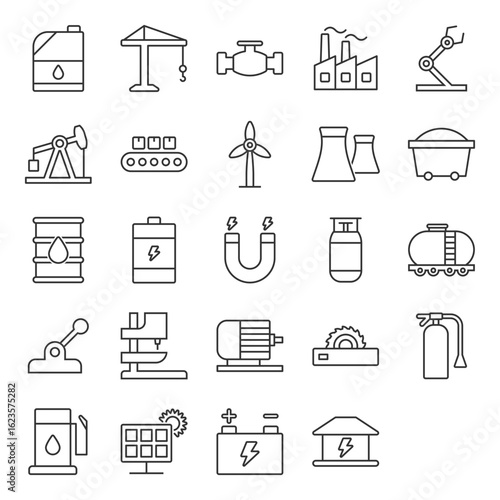 Industry And Power Icons Set