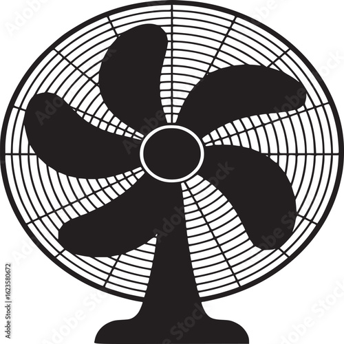 Black and White Desk Fan Icon