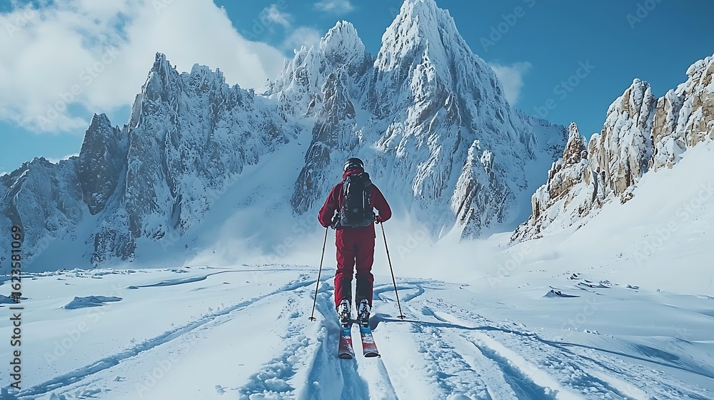 skiing in the mountains skiing in the mountains