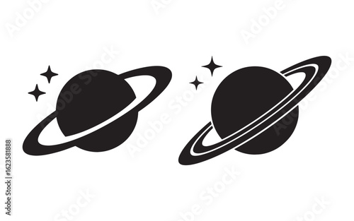 Ringed planets and sparkling stars space galaxy