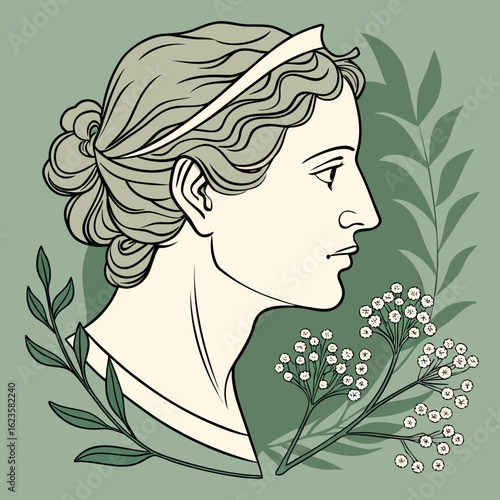 girl with flowers