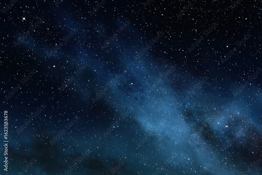 Naklejka premium Cosmic Night Sky: Stars and Nebulae