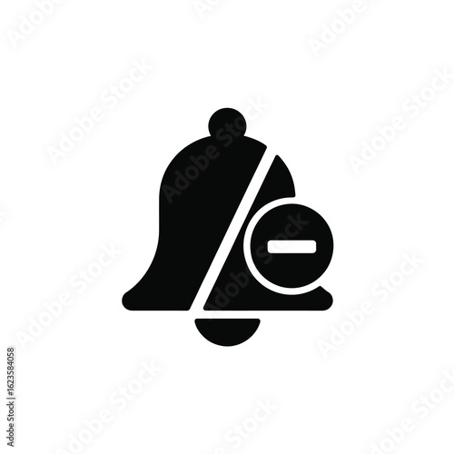 Bell icon with a minus symbol indicating no notifications silhouette