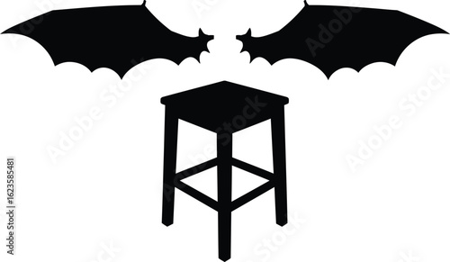 Bat wings bar stool silhouette
