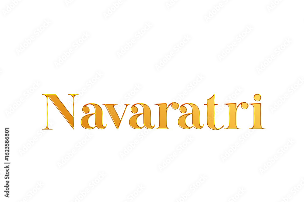 Fototapeta premium Golden Navaratri Title PNG with Transparent Background