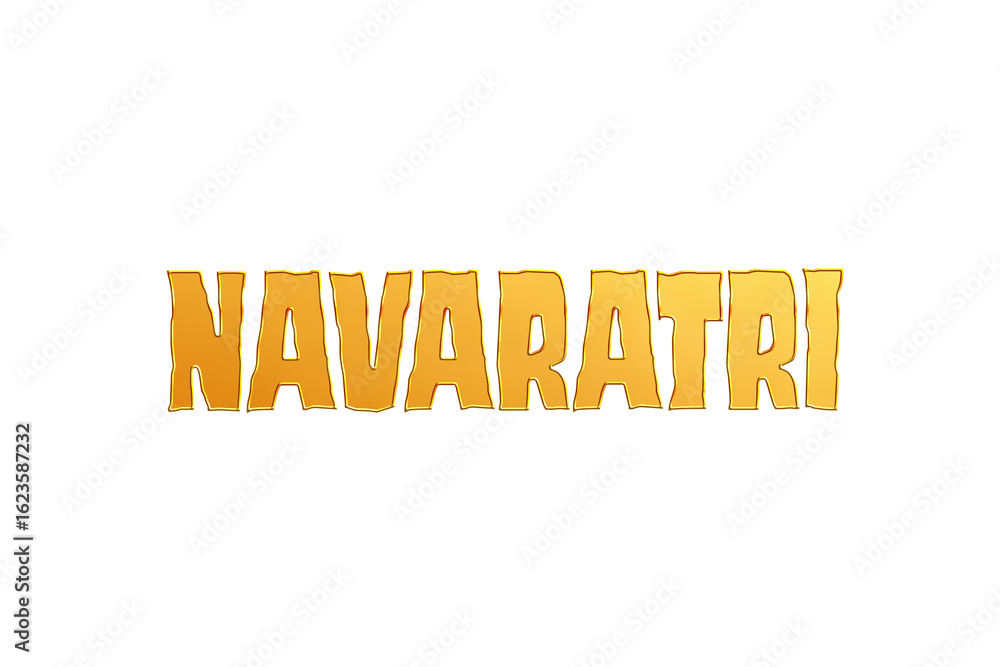 Fototapeta premium Golden Navaratri Title PNG with Transparent Background
