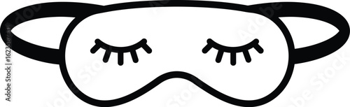 Cute sleep mask icon relaxing eye cover for sleep