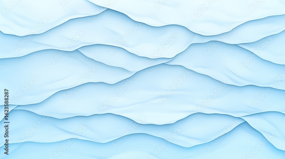 Obraz premium Abstract light blue wavy pattern resembling hills or clouds background texture.