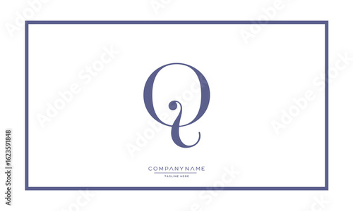 Alphabet letters Q or QQ logo monogram