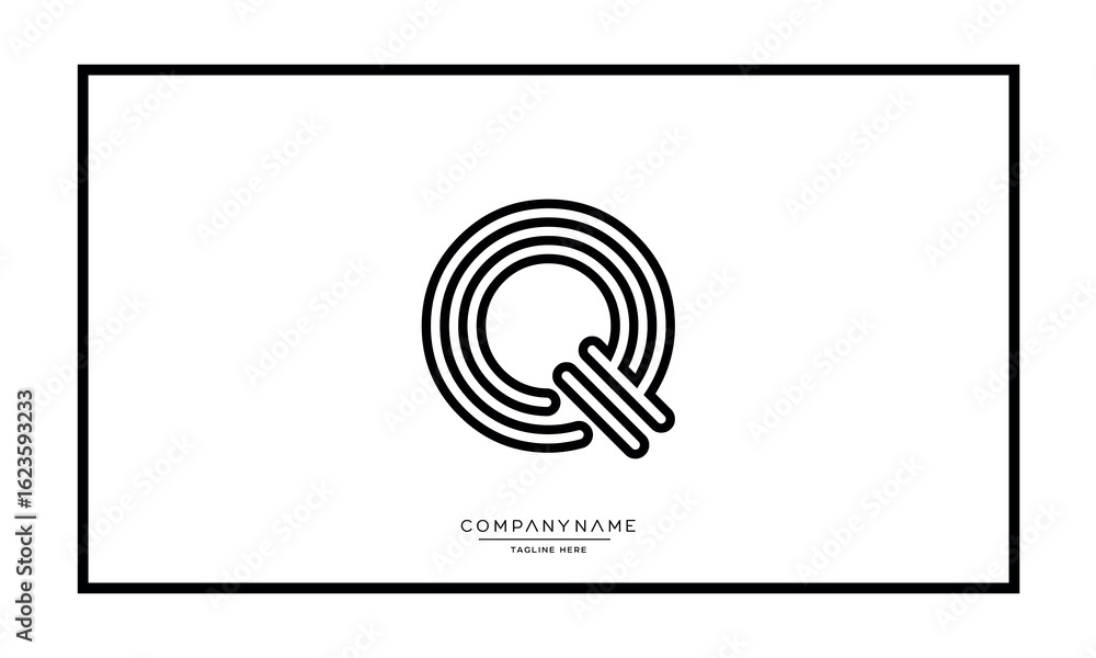 Alphabet letters Q or QQ logo monogram Alphabet letters Q or QQ logo monogram