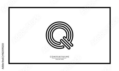 Alphabet letters Q or QQ logo monogram