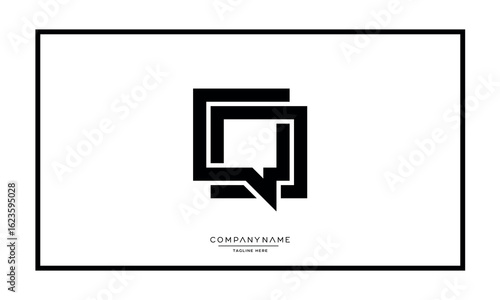 Alphabet letters Q or QQ logo monogram